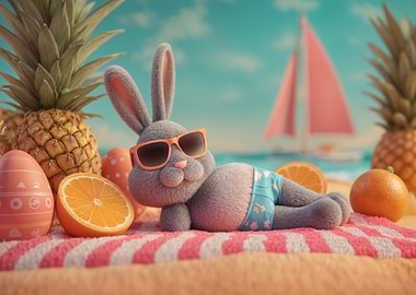 Easter Bunny on Summer Vacation