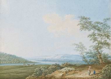 Pastoral Landscape with Figures and River