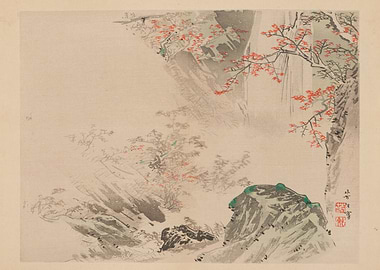 Autumn Waterfall Landscape