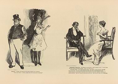 Vintage Cartoon of a Couple Arguing