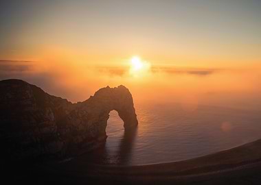 Sunrise over Durdle Door Arch