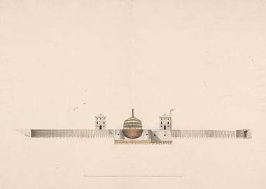 Architectural Drawing of a Fortified Structure