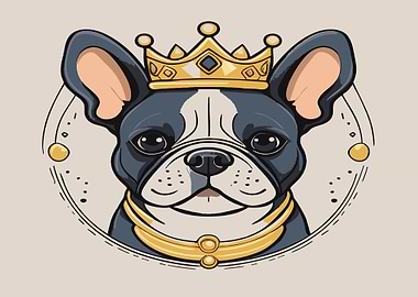 French Bulldog King with Crown