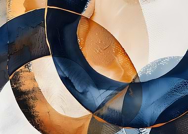 Abstract Geometric Art with Gold Accents