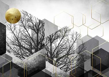 Abstract Geometric Tree Art