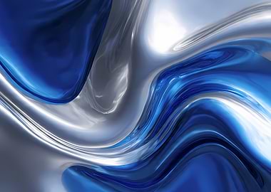 Abstract Blue and Silver Swirls