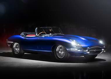 Classic Blue Jaguar E-Type Roadster