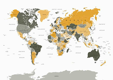 World Map with Countries Colored