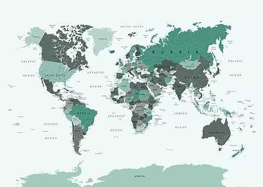 World Map with Color-Coded Countries