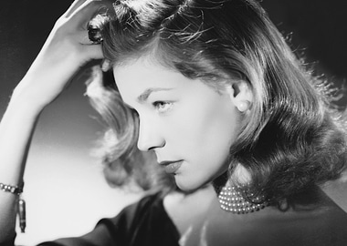 Lauren Bacall Black and White Portrait