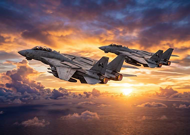 F-14 Tomcat Jets at Sunset