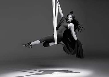 Kylie Jenner Aerial Dancer in Black Outfit