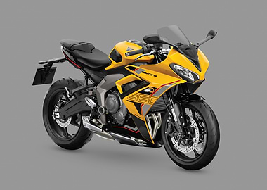 Yellow Triumph Daytona 660 Motorcycle