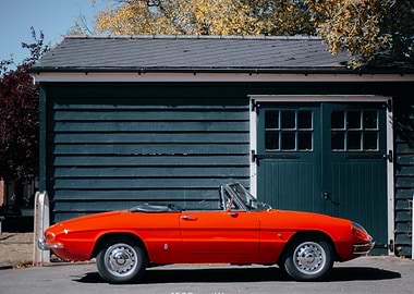 Red Alfa Romeo Spider Convertible