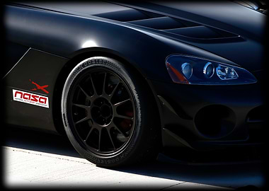 Matte Black Sports Car with NASA Decal