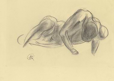Pencil Sketch of a Reclining Nude