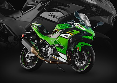 Green Kawasaki Ninja 500 Motorcycle