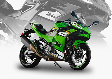 Green Kawasaki Ninja 500 Motorcycle