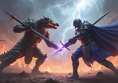 Fantasy Battle: Dragon vs Knight
