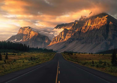 Scenic Mountain Road at Sunset