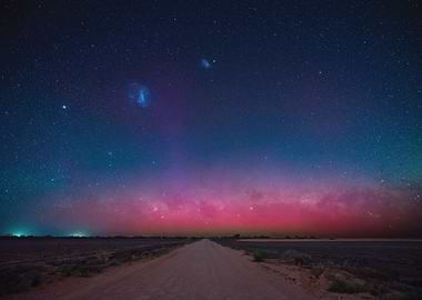 Night Sky Over Desert Road