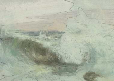 Impressionistic Seascape with Crashing Waves