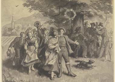 Rural Celebration with Music and Dancing