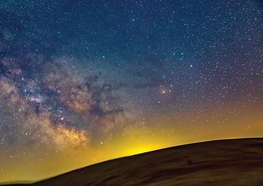 Milky Way Over Rolling Hills