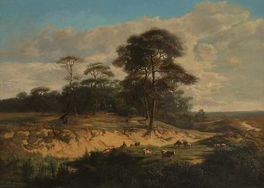 Pastoral Landscape with Cattle and Figures