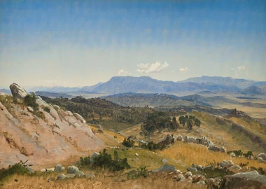 Panoramic Mountain Landscape Painting