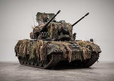 Camouflaged Anti-Aircraft Tank
