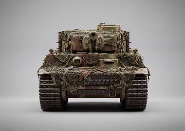 Camouflaged Tank Model