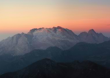 Mountain Range at Sunset