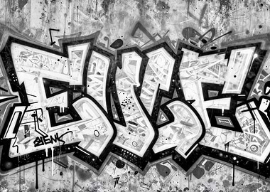 Graffiti Art on Textured Wall