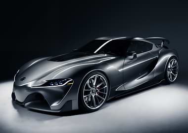 Futuristic Silver Toyota Sports Car