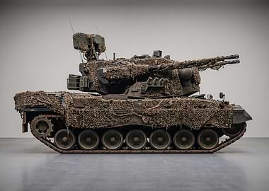 Camouflaged Anti-Aircraft Tank