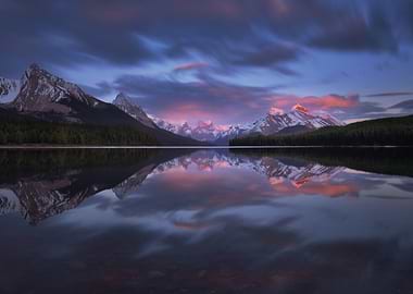 Mountain Lake Reflection at Sunset