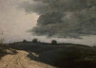 Stormy Landscape with Dirt Road