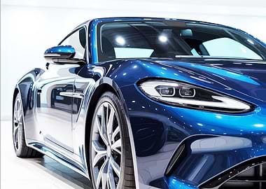 Sleek Blue Sports Car