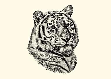 Tiger Portrait Sketch