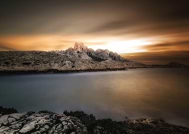 Rocky Coastline at Sunset