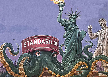 Standard Oil Octopus Threatens Liberty and Lincoln