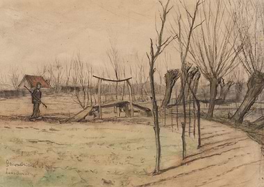 Winter Landscape with Figure and Structure