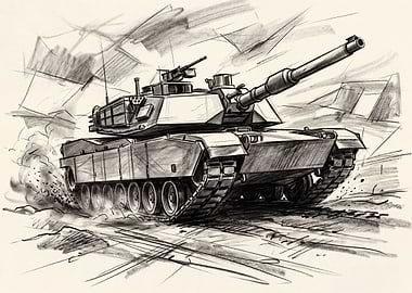 Sketch of a tank in motion