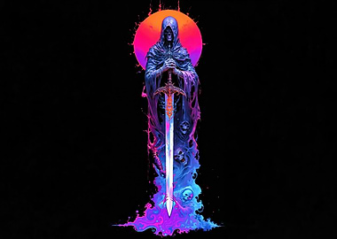Grim Reaper with Glowing Sword
