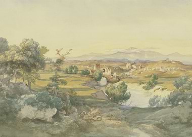 Pastoral Landscape with Ancient Ruins
