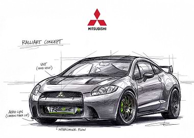 Mitsubishi Ralliart Concept Car Sketch