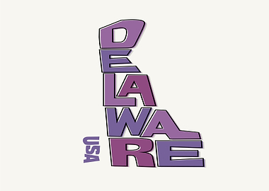 Delaware USA Text Art