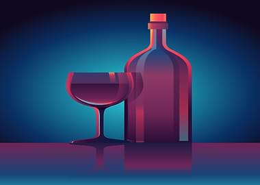 Wine Bottle And Glass