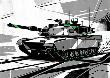 Modern Tank with Green Accents